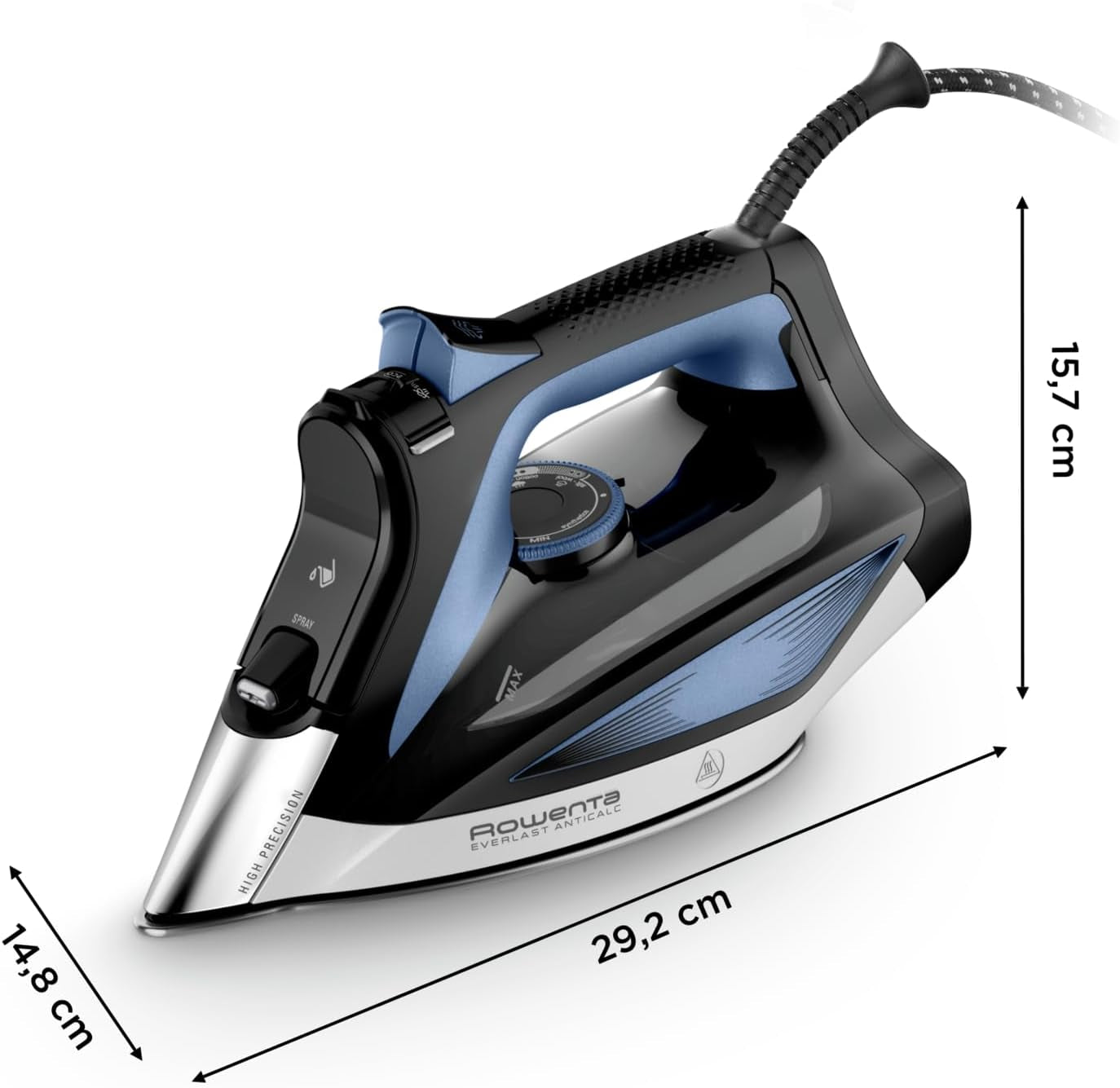 Rowenta Anticalc Steam Iron Powerful Steam Anti-Limescale System 2700W