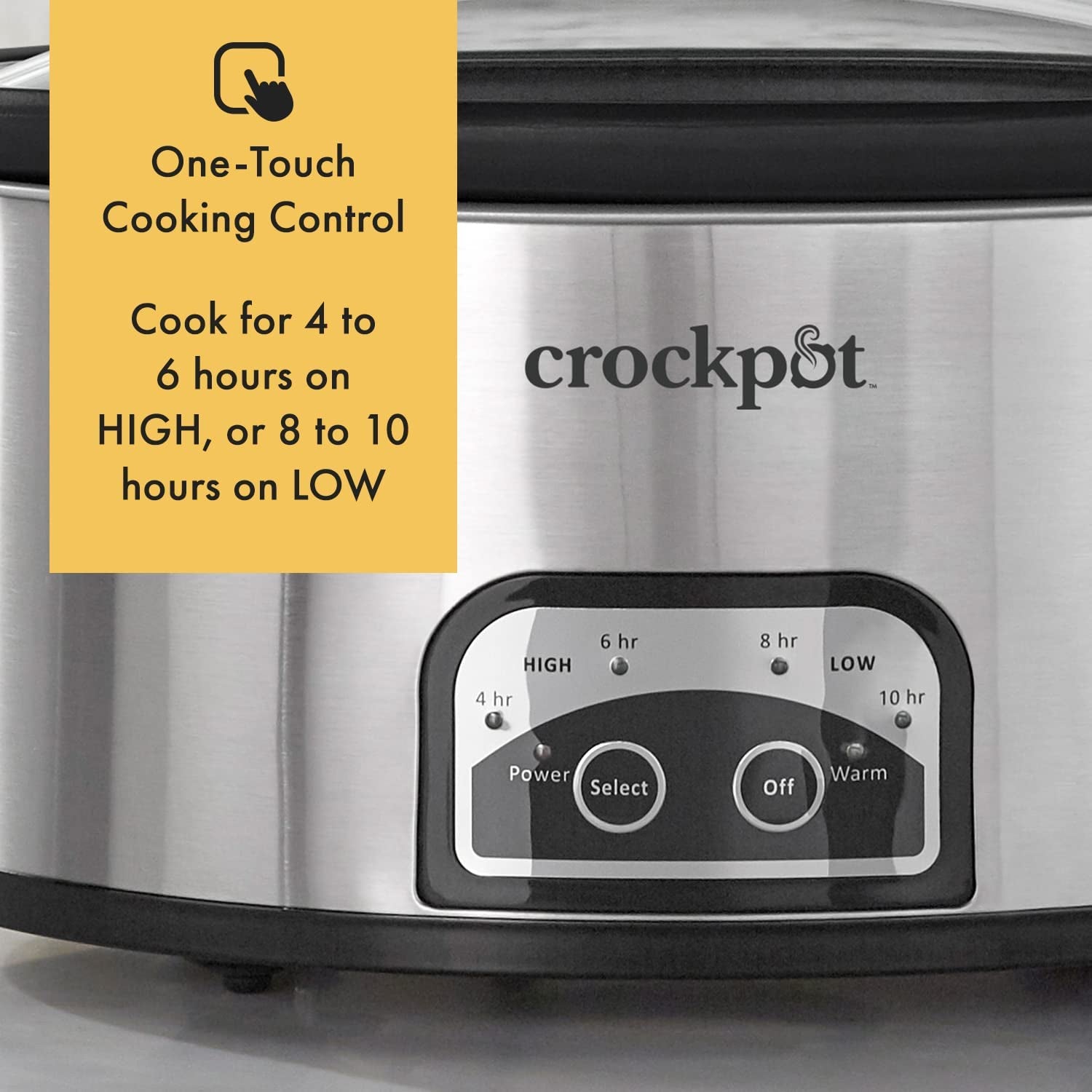 Crock-Pot 6 Quart Programmable Slow Cooker with Timer and Auto Food Warmer Setting, Stainless Steel