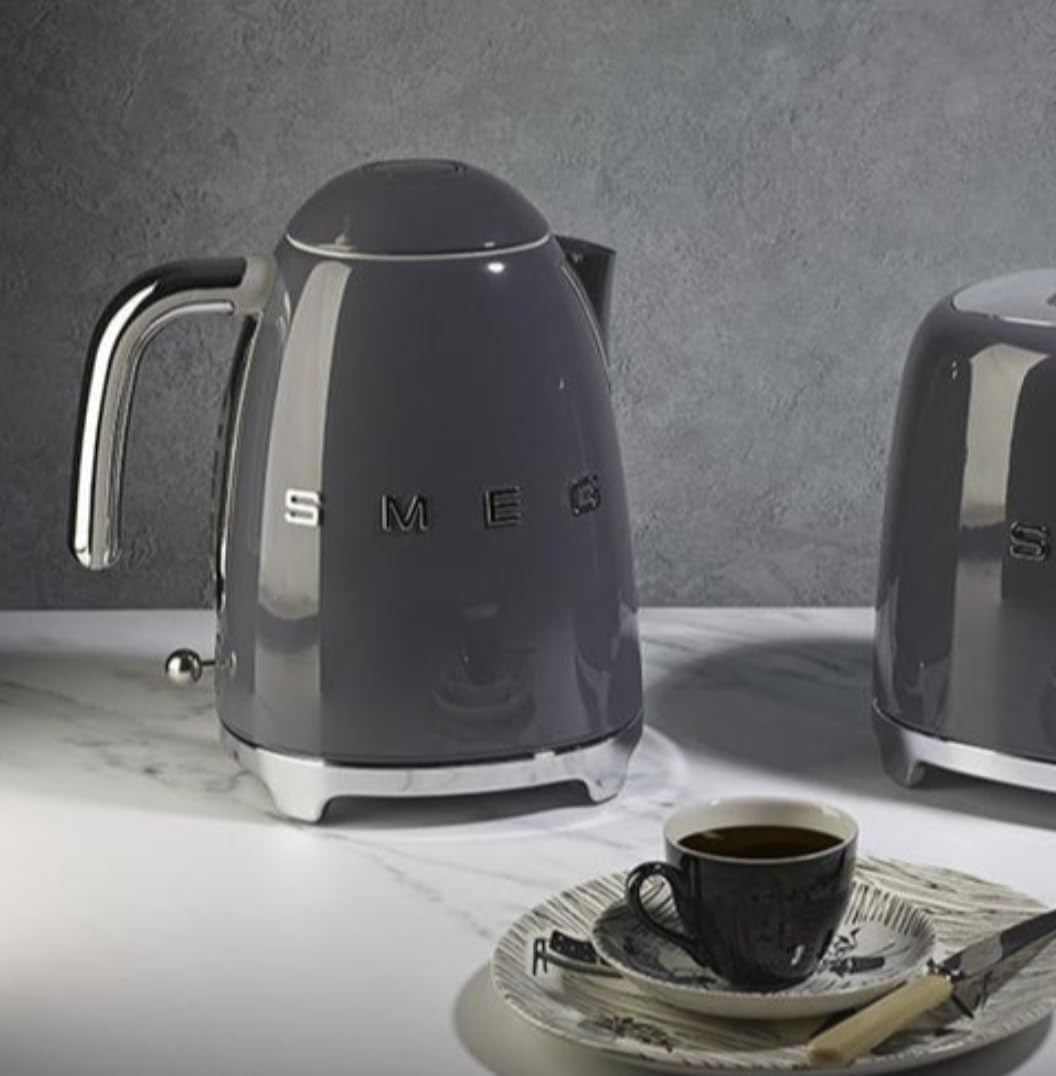 SMEG 50'S Retro Style 7 Cup Electric Kettle, Slate Grey KLF03GRUS