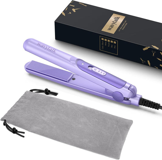 Wavytalk Ceramic Mini Hair Straightener - Curls Bangs - Dual Voltage Purple