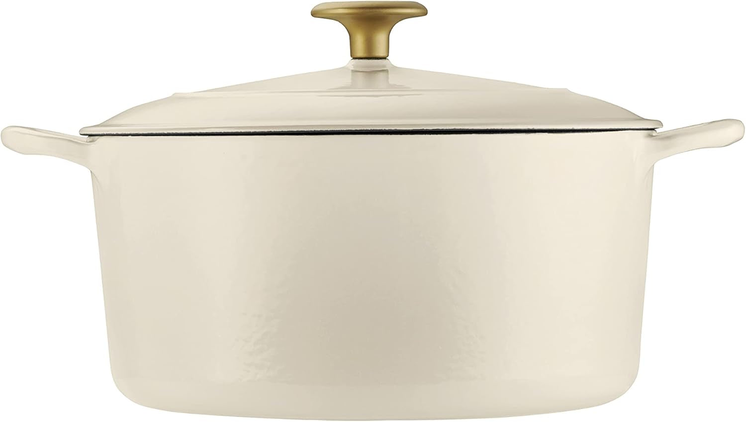 Tramontina Dutch Oven Cast Iron 5.5 Qt Latte with Gold Stainless Steel Knob, 80131/085DS