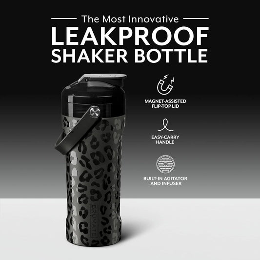 Brümate Stainless Steel Shaker Bottle Leakproof Insulated 770ml (Onyx Leopard)