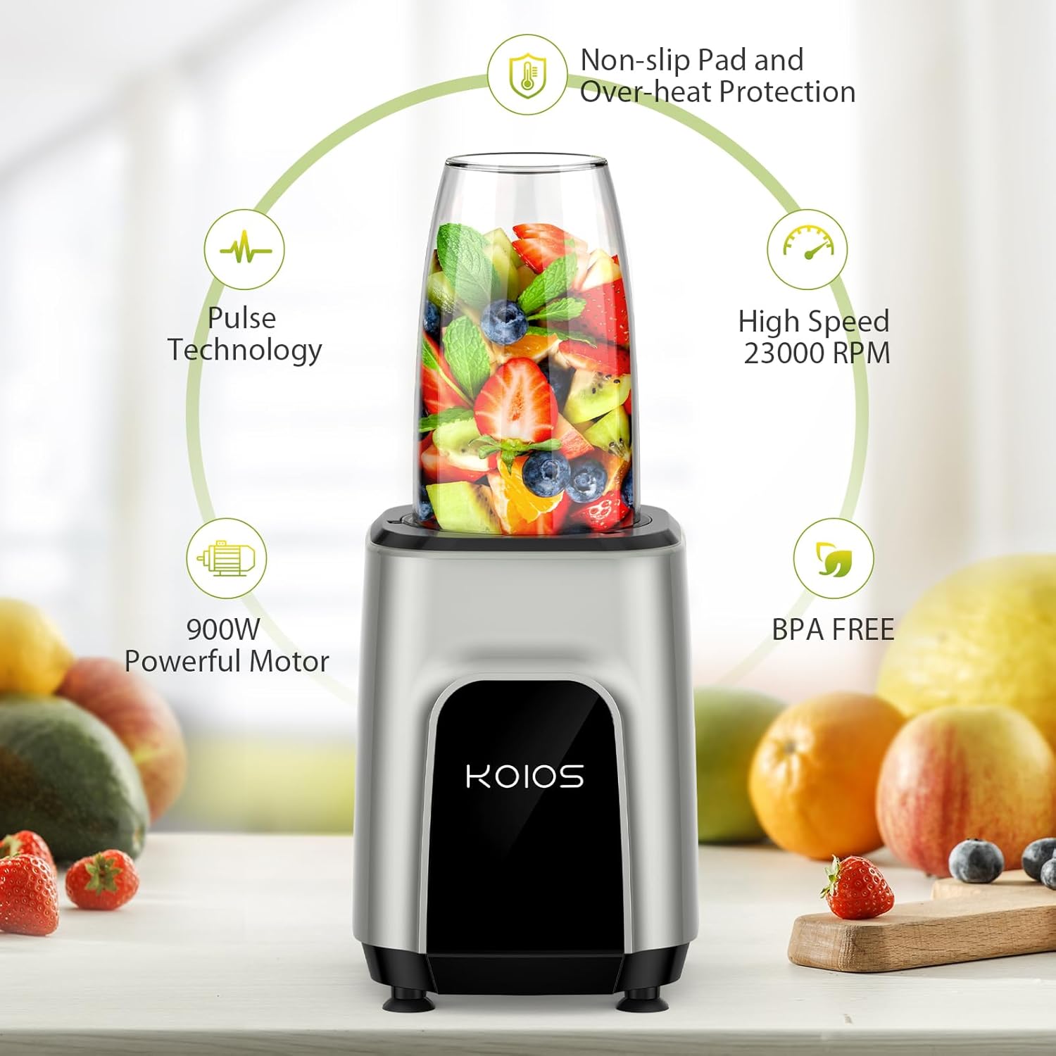 KOIOS Countertop Blenders for Shakes and Smoothies 11 Pes 