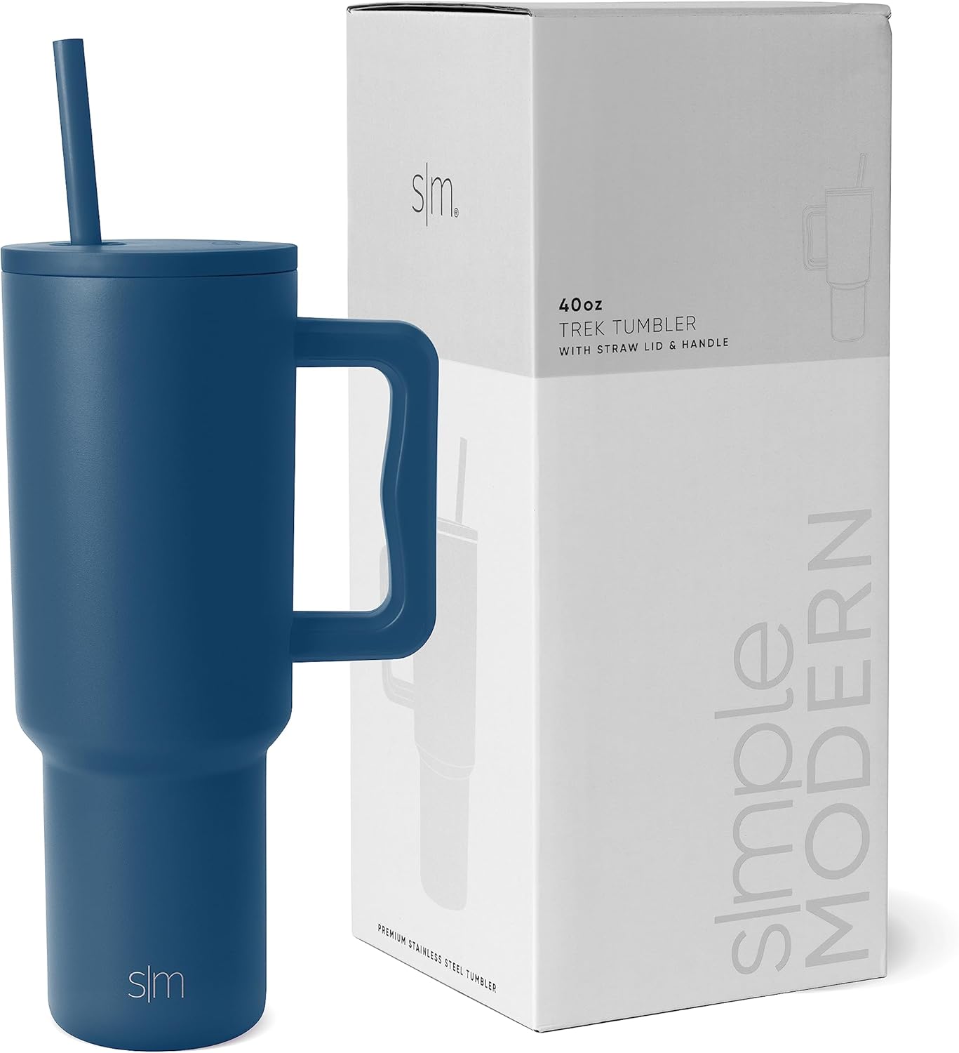 Simple Modern Stainless Steel Tumbler with Handle and Straw 1200ml Trek Collection