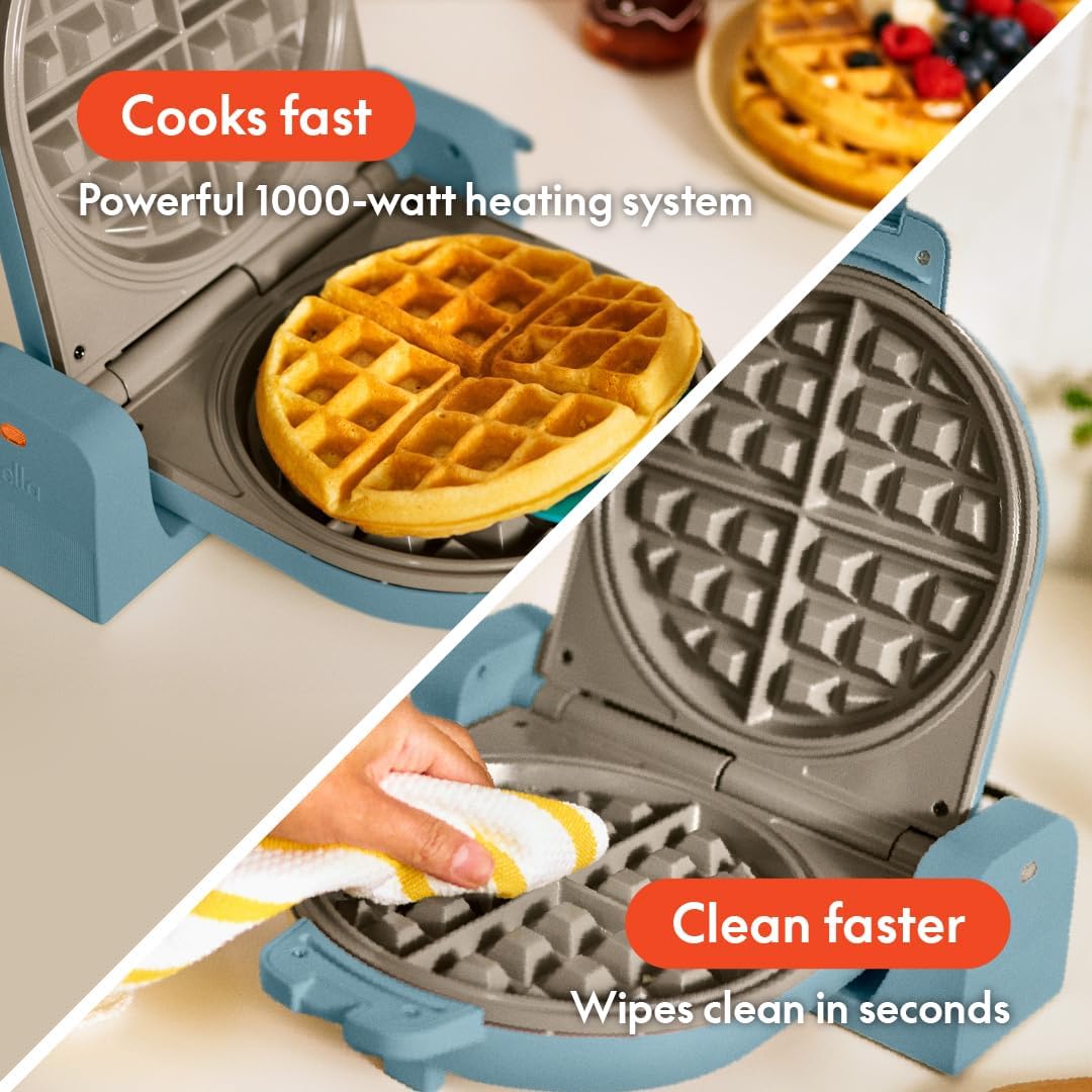 Bella Waffle Maker Ceramic Nonstick Coating Wide & Deep 1000W