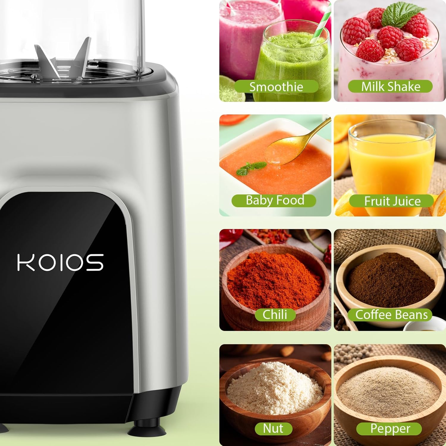 KOIOS Countertop Blenders for Shakes and Smoothies 11 Pes 