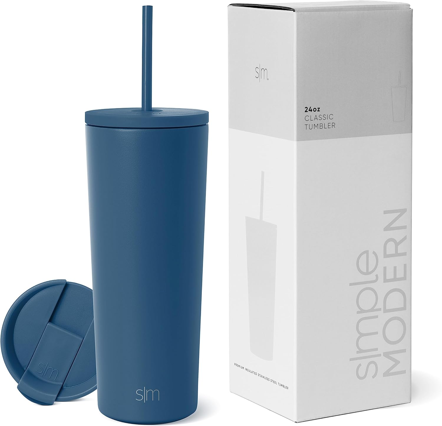 Simple Modern Stainless Steel Water Bottle with Straw 710ml Classic Collection