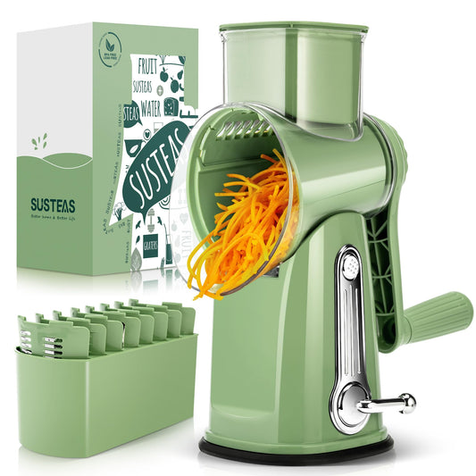 SUSTEAS Rotary Vegetable Shredder with 5 Well-designed Blades & Strong Suction Base