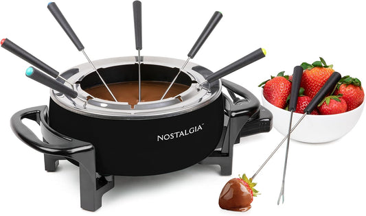 Nostalgia Electric Fondue Pot Set for Cheese & Chocolate With Temperature Control