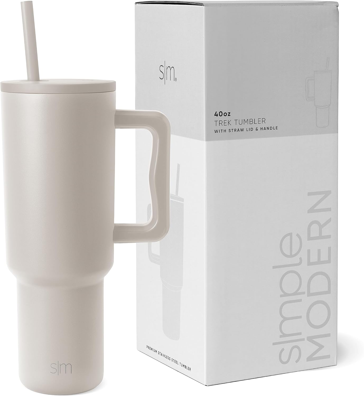 Simple Modern Stainless Steel Tumbler with Handle and Straw 1200ml Trek Collection