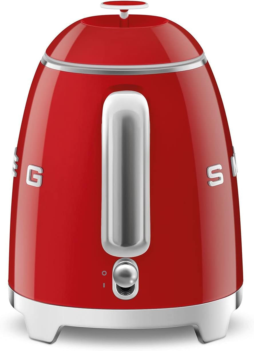 SMEG Mini 50'S Retro Style 3 Cup Electric Kettle with Double Wall anti Slip Base and Water Level Indicator (Red)