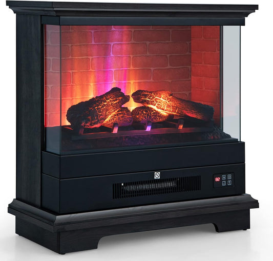 SIMOE Electric Fireplace 3D Flame & 7 Flame Colors Overheat Protection & Remote Control & Timer