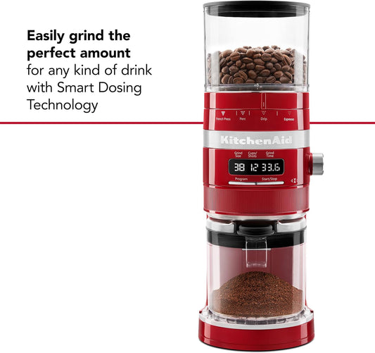 Kitchenaid Burr Coffee Grinder - KCG8433 - Empire Red, 10 Oz