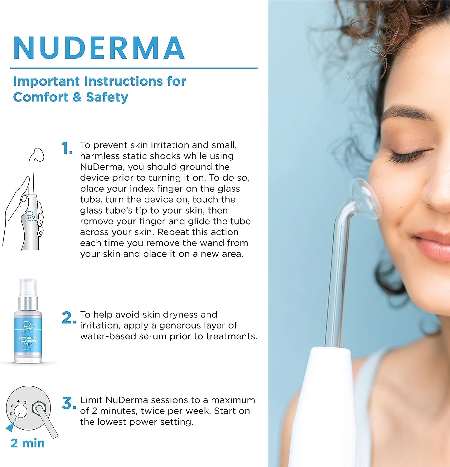 Nuderma Portable Handheld Skin Therapy Wand Machine With Neon | Anti-Aging Hair & Scalp Stimulator