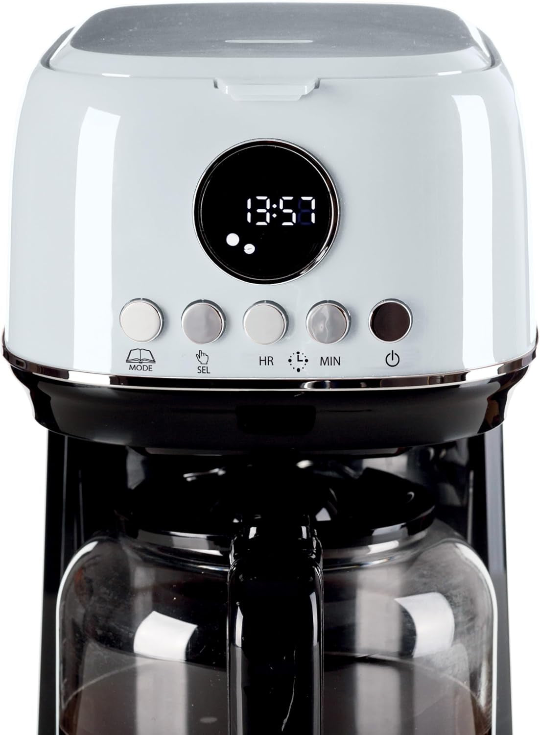 Ariete 1396 Macchina Da Caffè Con Filtro Moderna, Caffè Americano, Capacità Fino a 15 Tazze, Base Riscaldante, Display LCD, Filtri Estraibili E Lavabili, Bianco