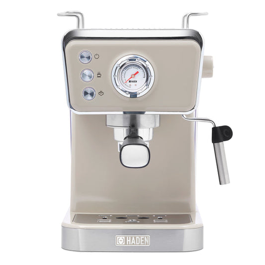 HADEN Barista Brew Espresso Coffee Machine Putty & Chrome