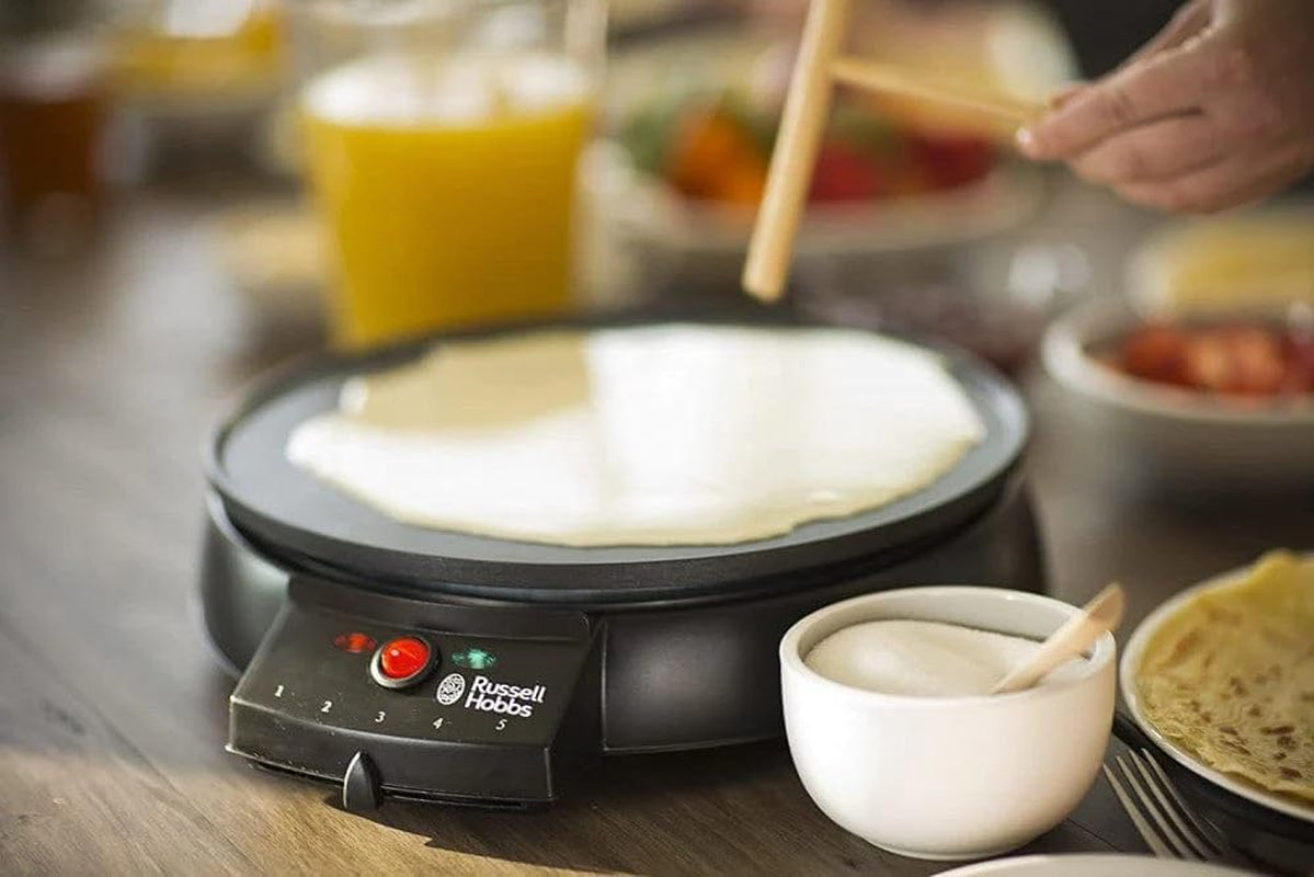 Russell Hobbs Electric Crepe & Pancake Maker 30Cm Non-Stick Hotplate Power on & Temp Indicator Light