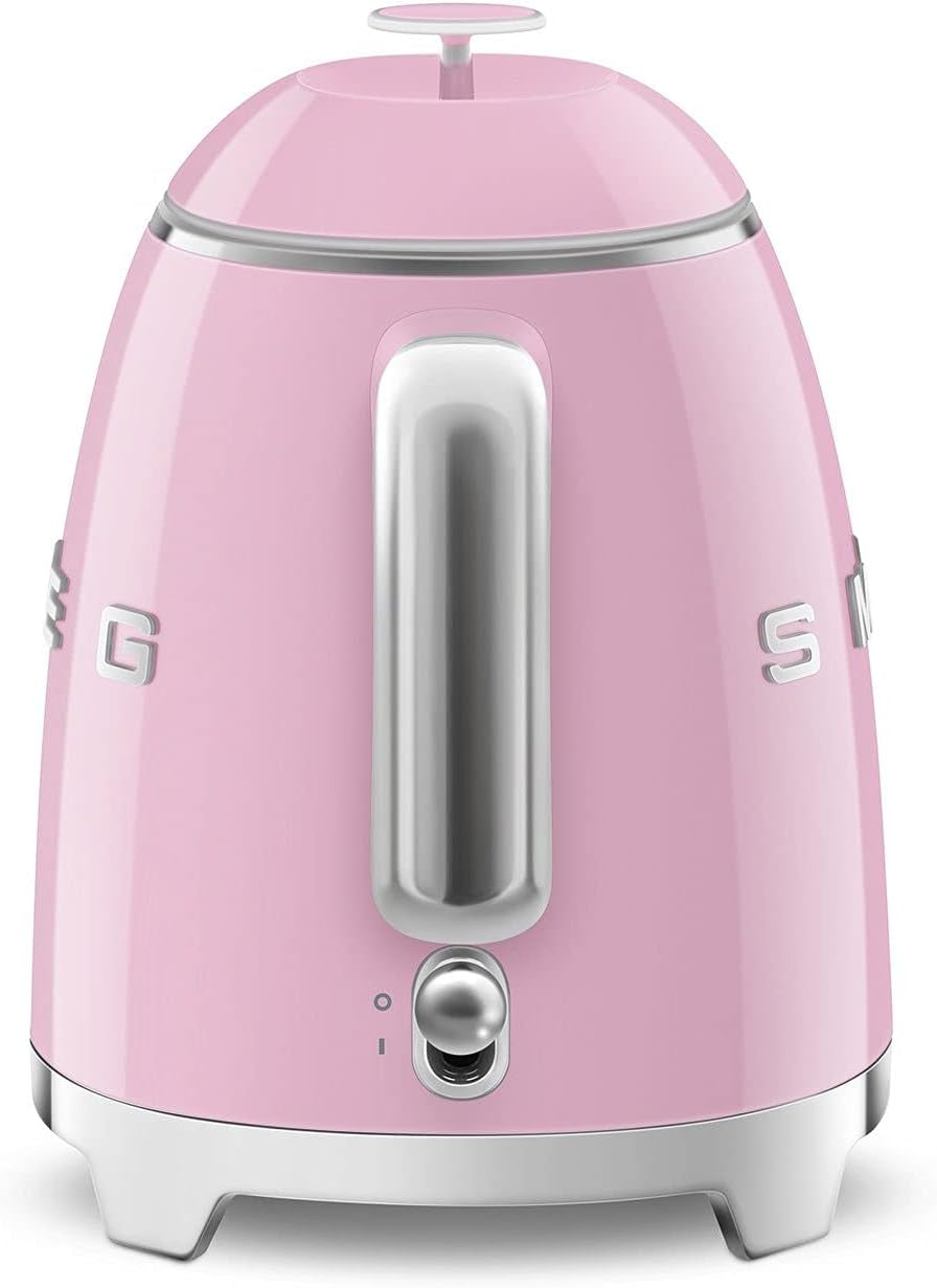 SMEG Mini 50'S Retro Style 3 Cup Electric Kettle with Double Wall anti Slip Base and Water Level Indicator (Pink)