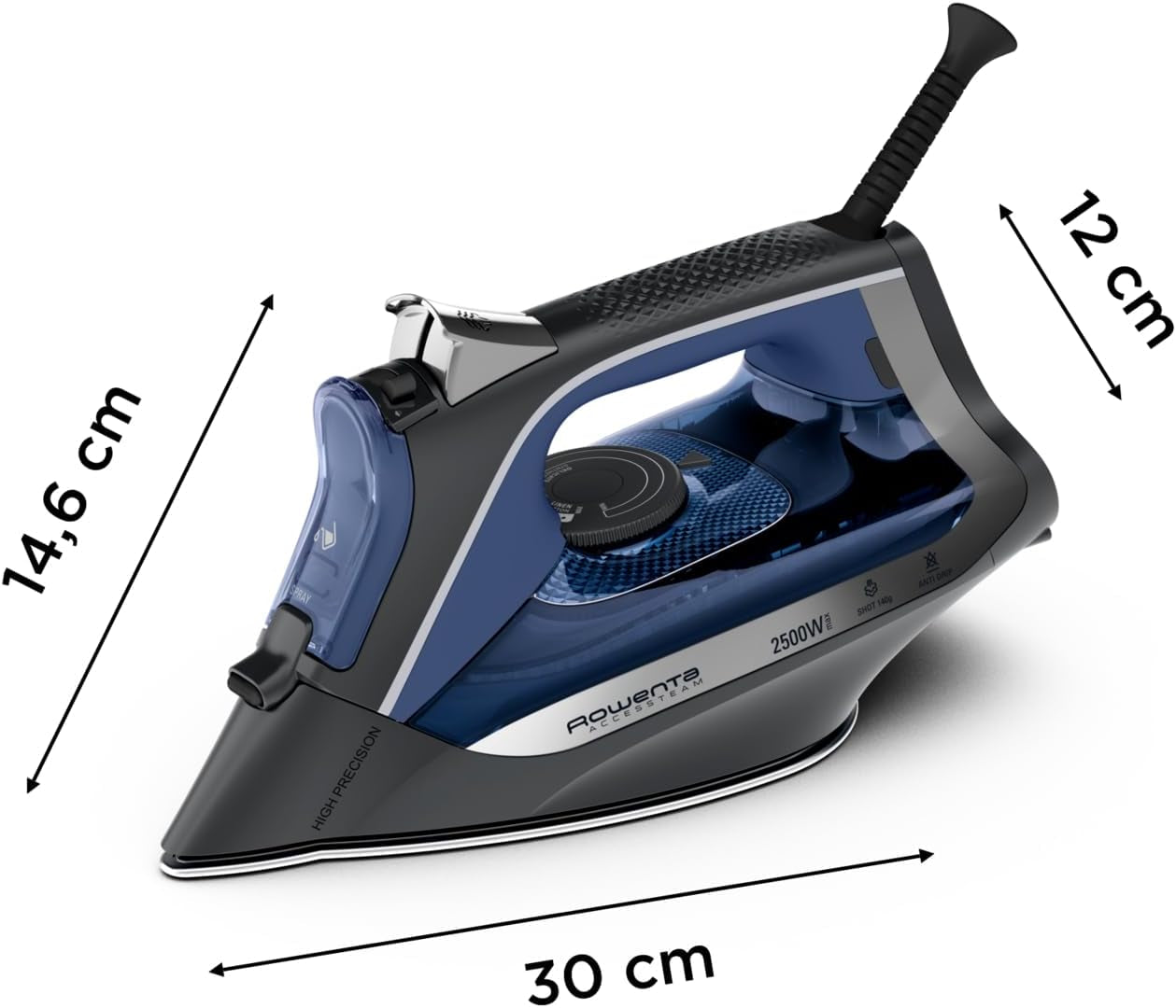 Rowenta Steam Iron Stainless Steel Microsteam Plate With Anti-Limescale System 2500W