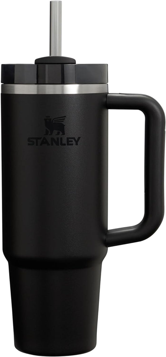 Stanley Quencher H2.0 Tumbler with Handle & Straw 30 Oz | Twist on 3-Way Lid | Cupholder Compatible for Travel | Insulated Stainless Steel Cup | Bpa-Free | Black 2.0