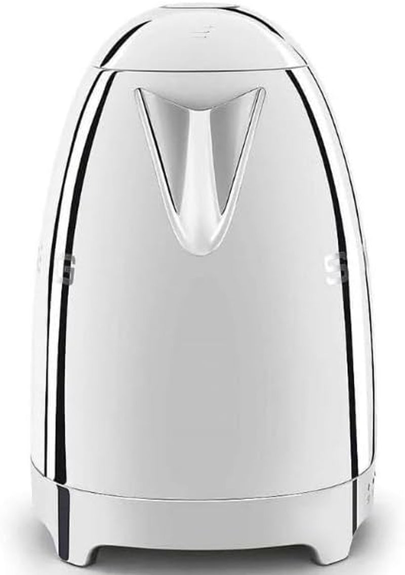 Smeg 50'S Retro 7 Cup Stainless Steel Variable Temperature Electric Kettle with 7 Temperature Settings, Led Display, Swivel Base and Keep Warm Function Stainless Steel, KLF04SSUS