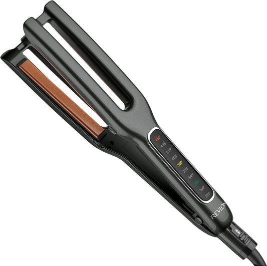 Revlon Double Straight Copper Ceramic Dual Plate Hair Straightener | Faster Styling and Reduced Damage Four 1/2 Inch Plates