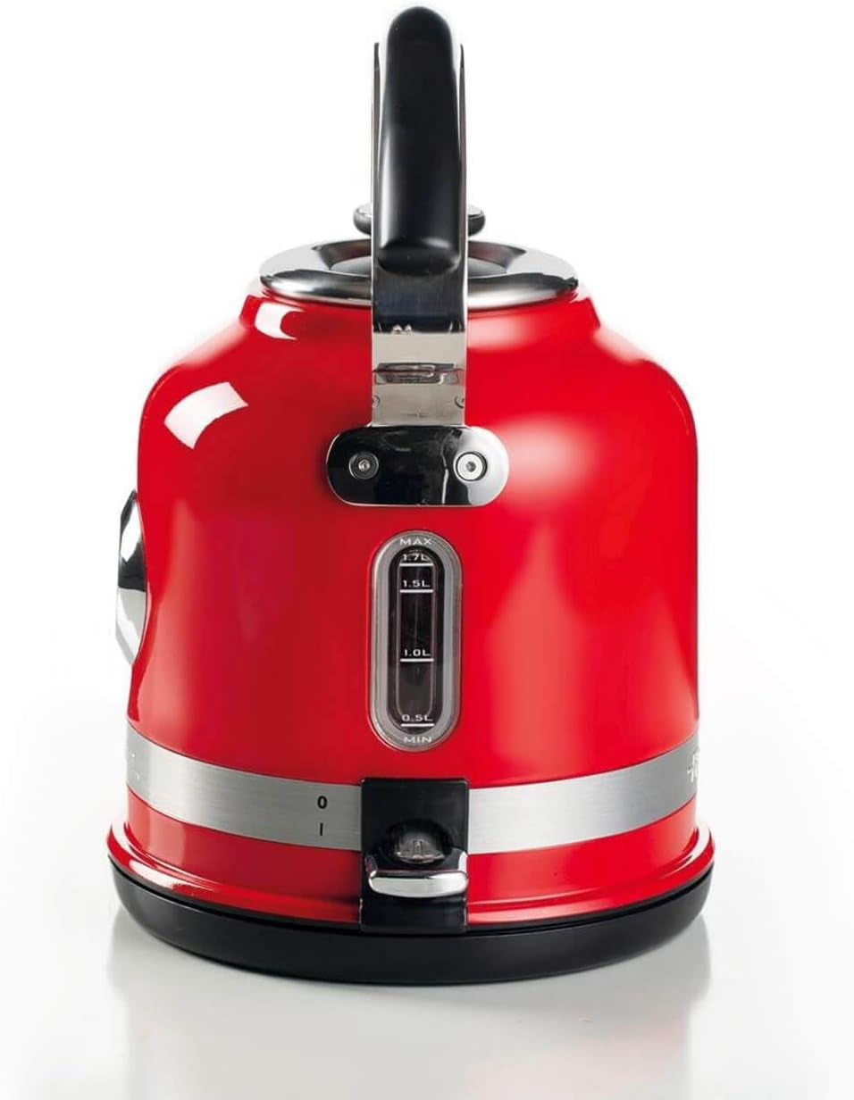 Ariete 2854 Bollitore Elettrico Con Autospegnimento - Base Cordless - Filtro Removibile - Termometro - 2000 Watt - 1,7 Litri - Linea Moderna - Rosso