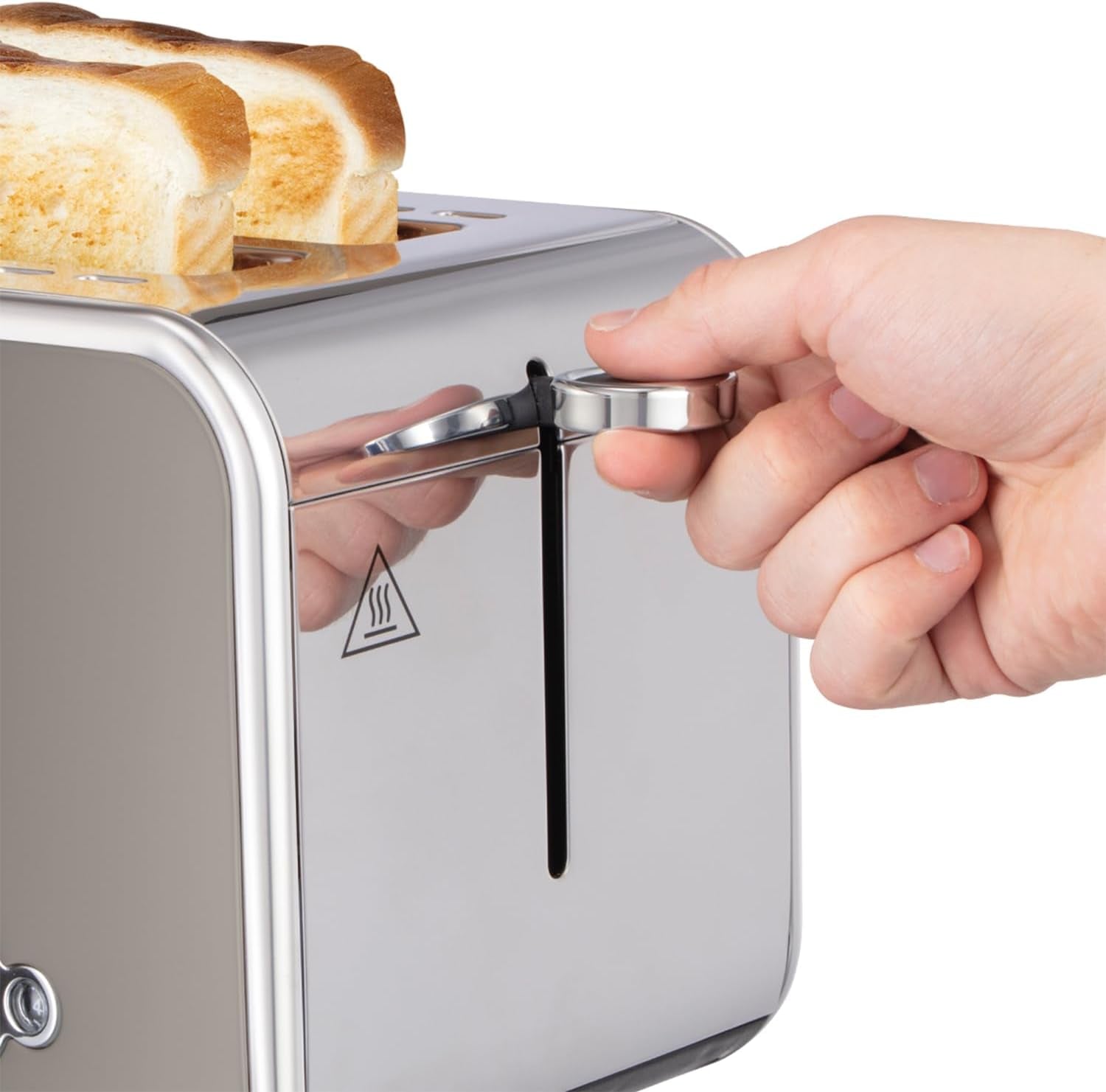 2 Slice Distinctions Toaster (Countdown to Ready, Extra Wide & Long Slots, 6 Browning Levels & Defrost/Reheat/Cancel, Lift & Look Feature, 1600W, Stainless Steel & Titanium) 26432