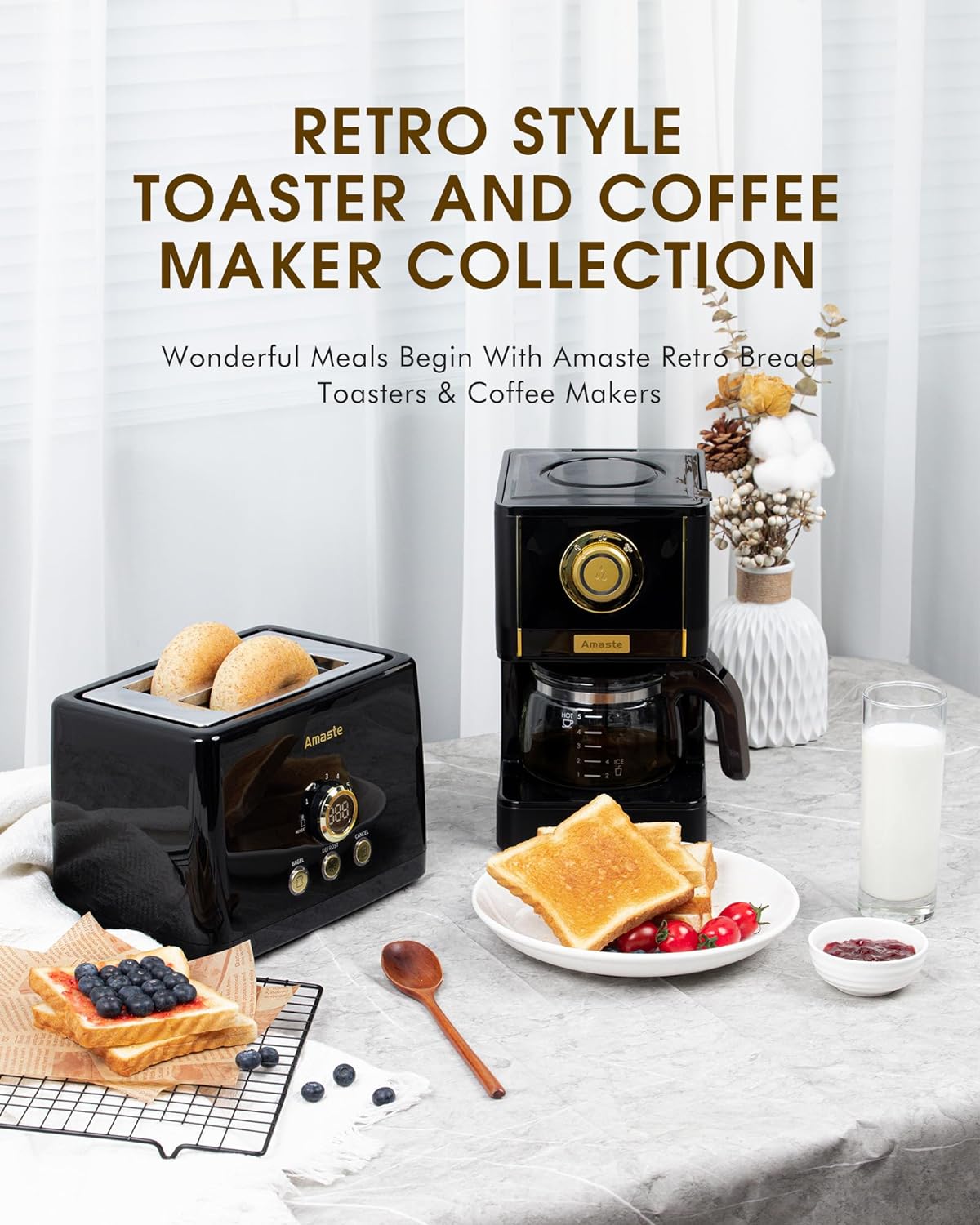 2 Slice Toaster, Retro Bread Toaster with LED Digital Countdown Timer, Extra Wide Slots Toasters with 6 Shade Settings, Bagel, Cancel, Defrost Function, High Lift Lever, Removal Crumb Tray, Black