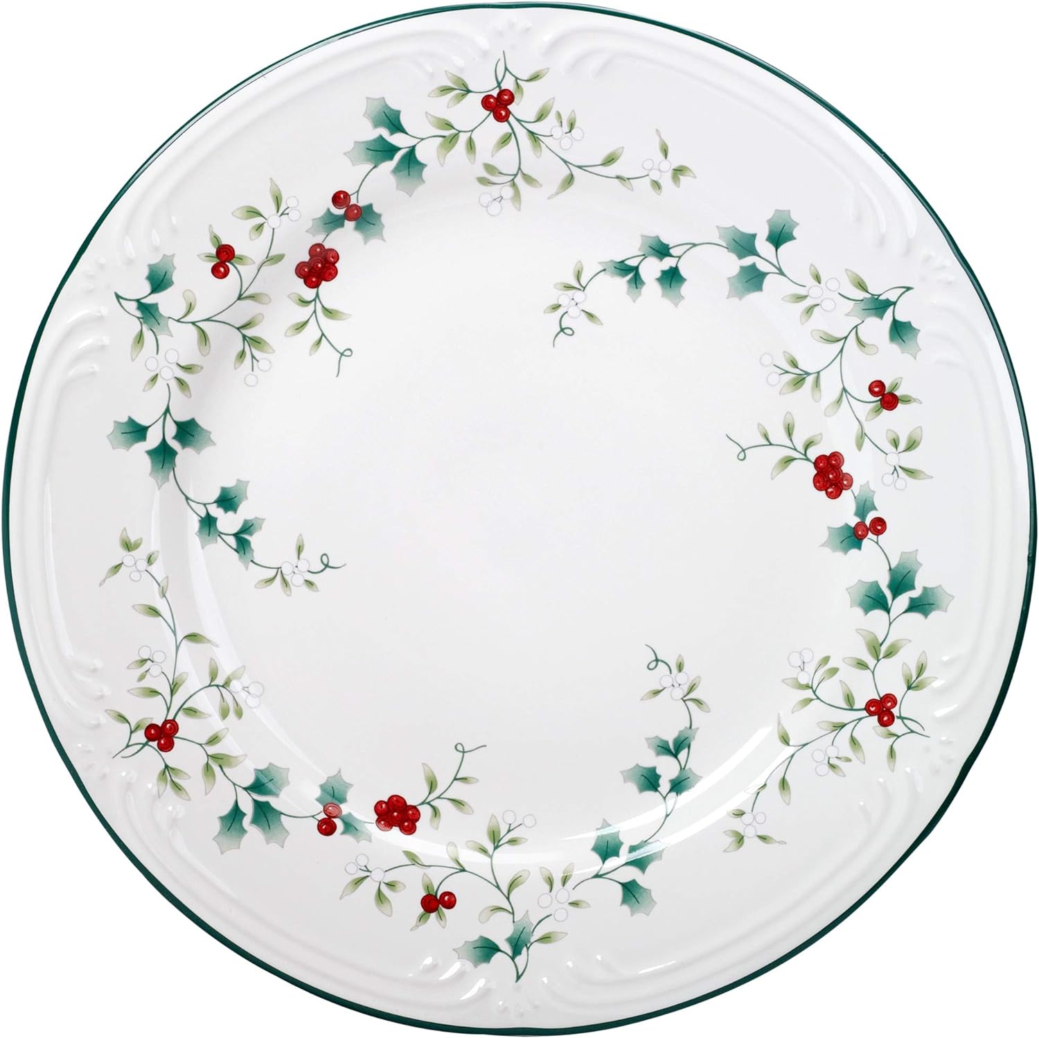 Pfaltzgraff 5072007 Winterberry Holiday 16 Piece Dinnerware Set, Service for 4, White