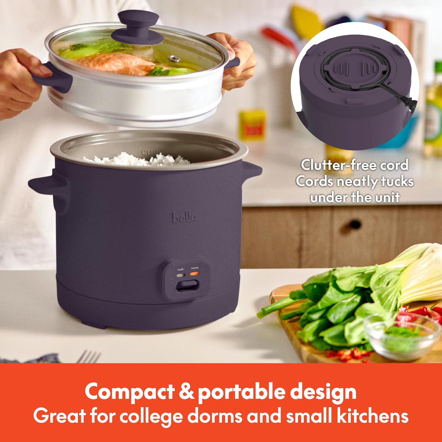 Bella Electric Cooker with Steame Nonstick Cooking Bowl 400W