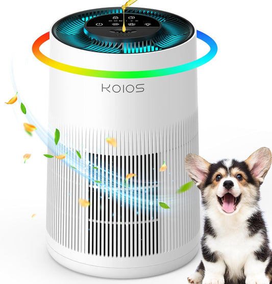 KOIOS H13 True HEPA Air Purifier with 7 Colorful Lights Aromatherapy