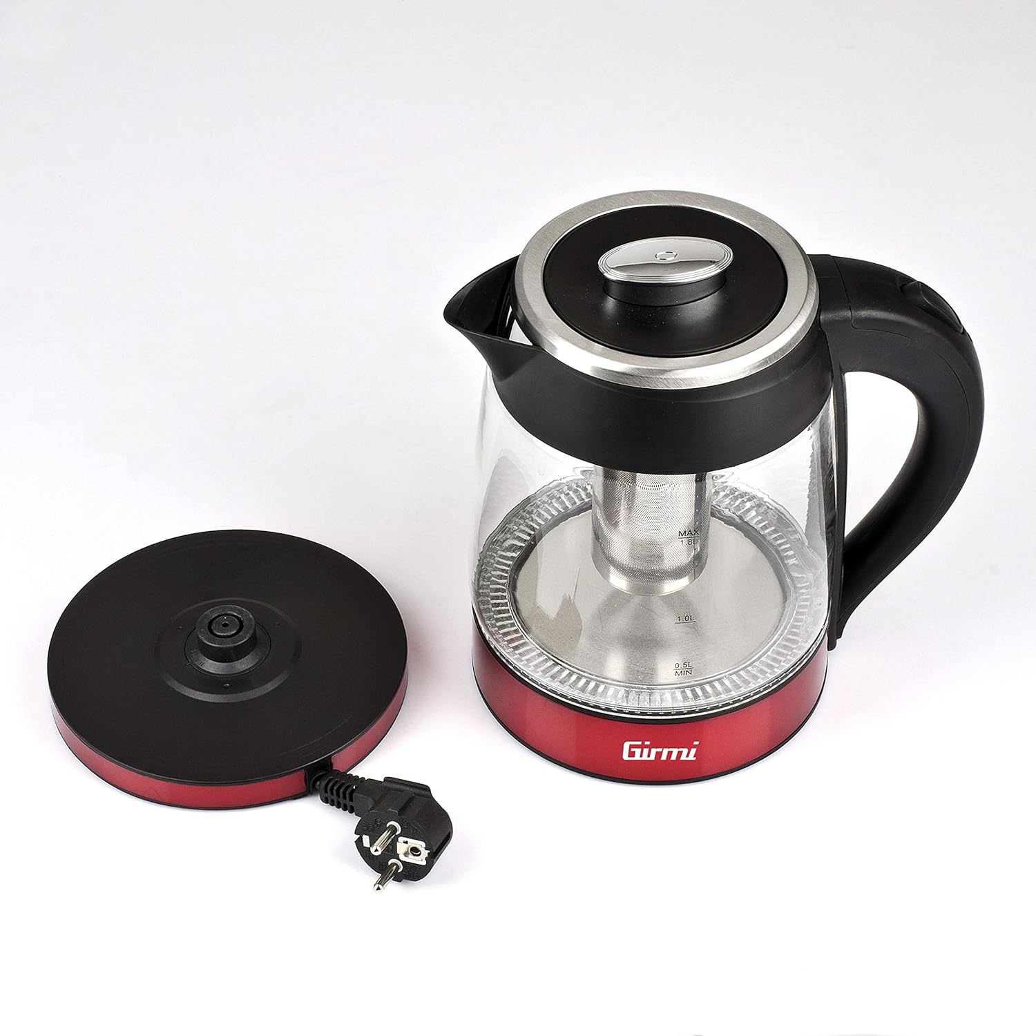 Girmi Glass Tea MAker Kettle 1.8 Litres Stainless Steel Filter 2200W