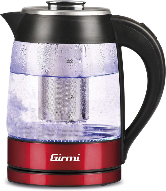 Girmi Glass Tea MAker Kettle 1.8 Litres Stainless Steel Filter 2200W