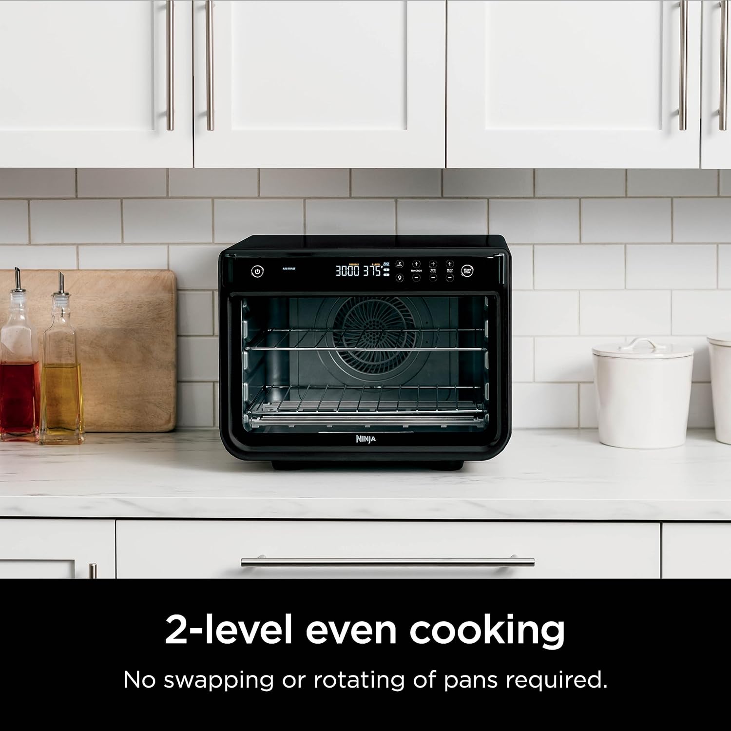 Ninja DT202BK Foodi 8-In-1 XL Pro Air Fry Oven, Large Countertop Convection Oven, Digital Toaster Oven, 1800 Watts, Black, 12 In.