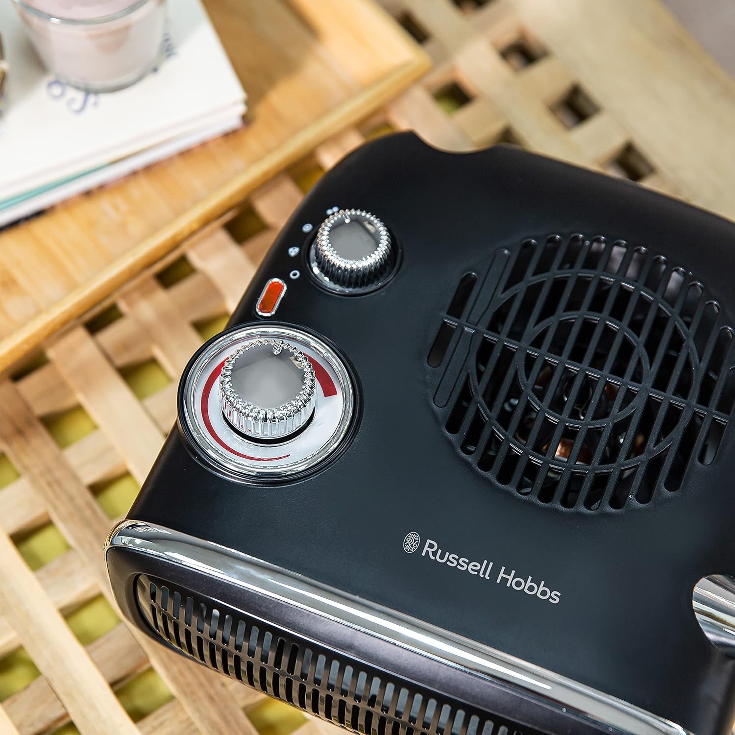 Russell Hobbs Retro Electric Heater 2 Heat Settings 1800W Black