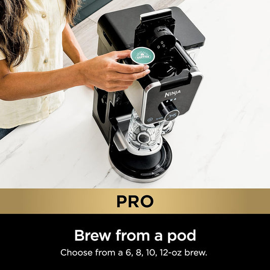 Ninja Drip Coffee Maker with K Cup Combo, Dualbrew Pro Specialty Coffee System, Coffee Machine Compatible with K-Cup Pods, 12 Cup Single Serve Coffee Makers with Paper Filter, CFP301