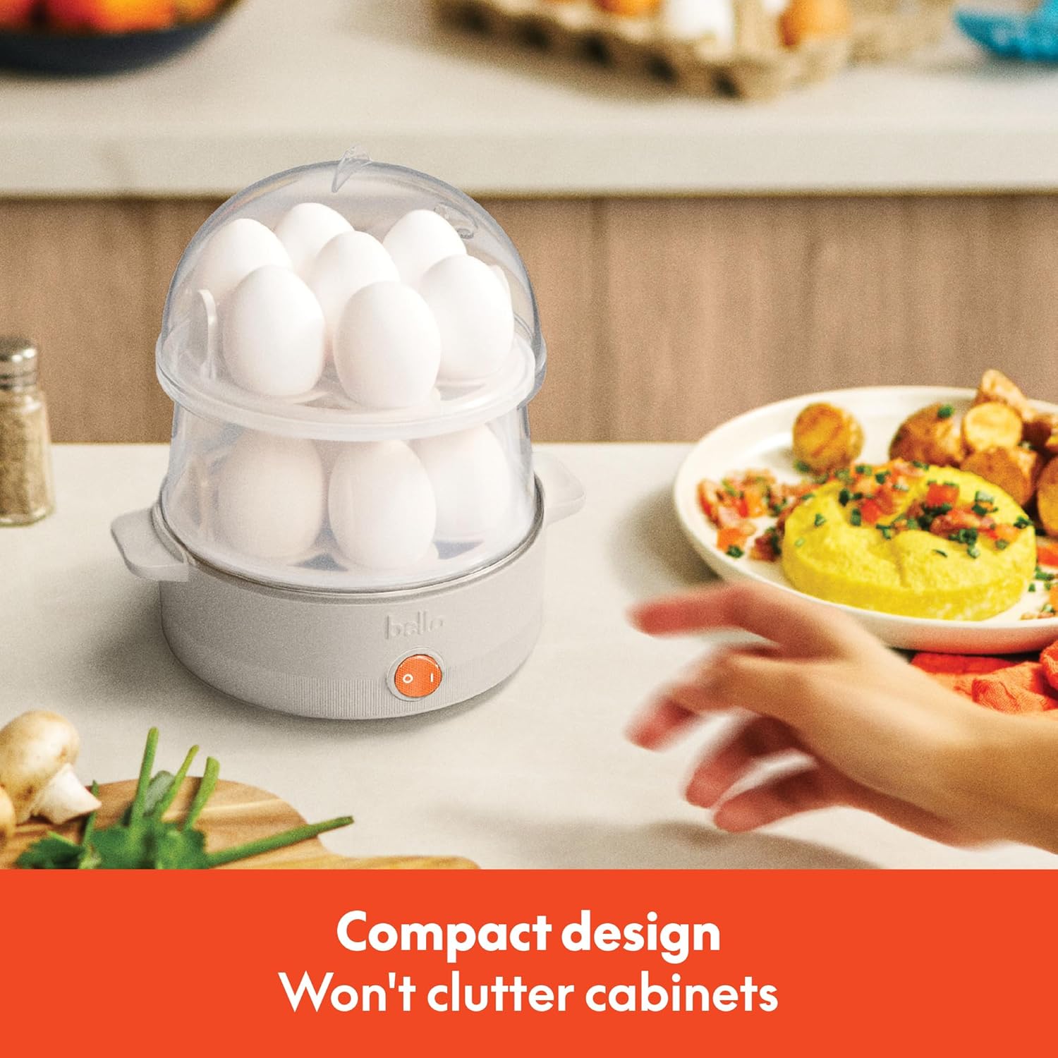 Bella Electric Egg Cooker 14 Eggs Tray Auto Shutoff 360W