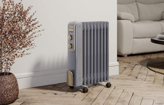 Swan Retro Oil Filled Radiator Heater With 3 heat settings 2000W Grey