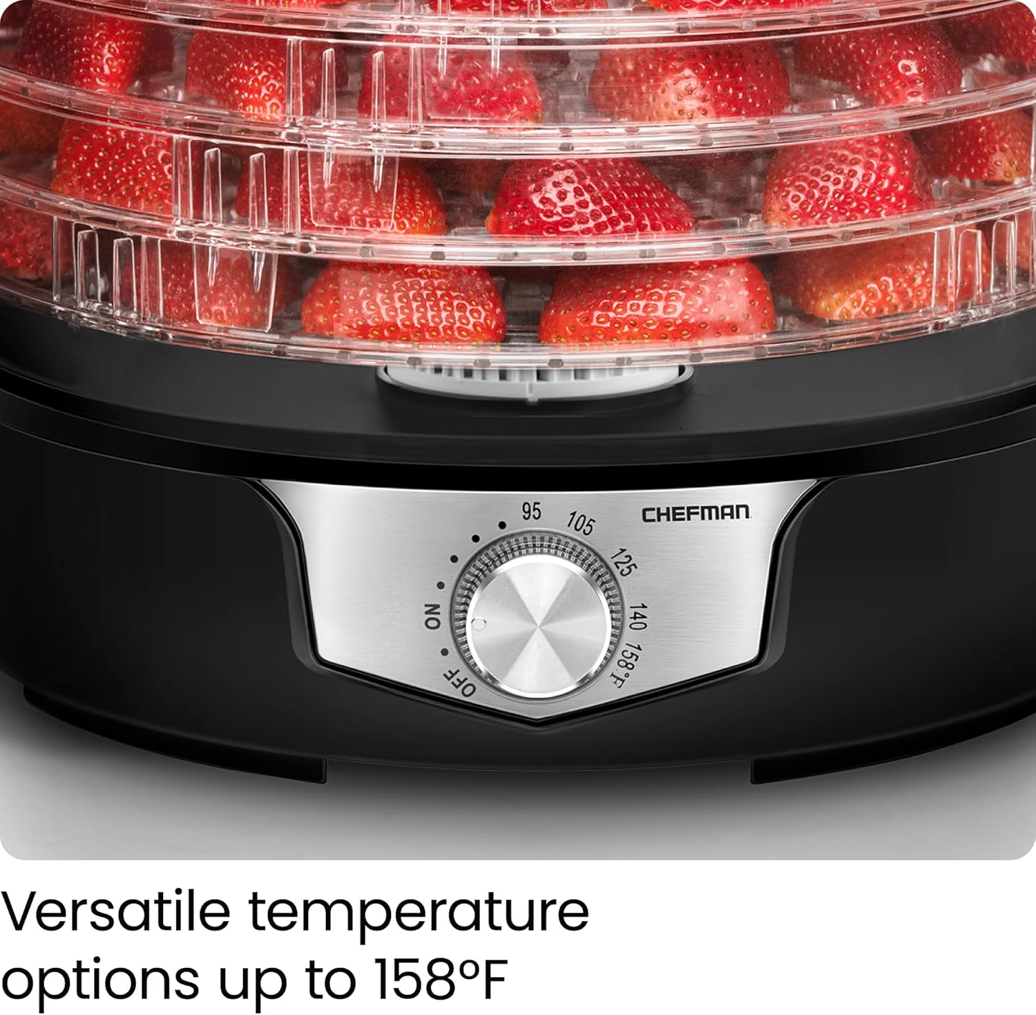 Chefman Food Dehydrator Adjustable Temperature Control 5 Tray