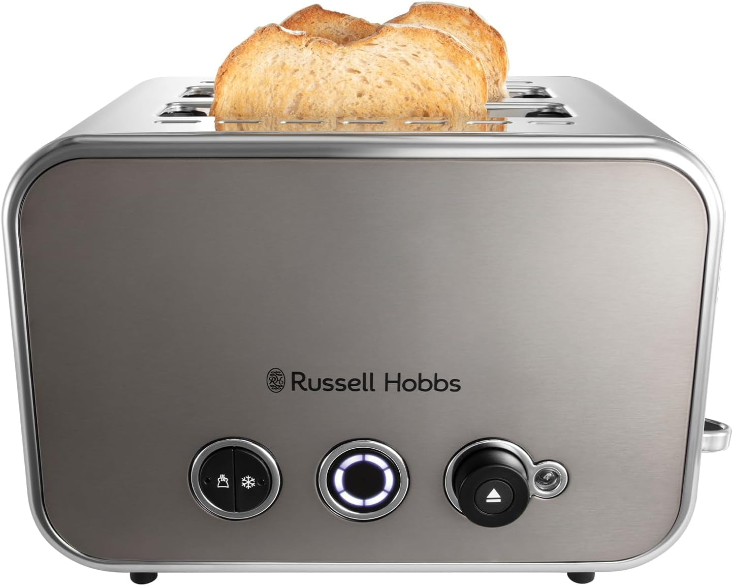 2 Slice Distinctions Toaster (Countdown to Ready, Extra Wide & Long Slots, 6 Browning Levels & Defrost/Reheat/Cancel, Lift & Look Feature, 1600W, Stainless Steel & Titanium) 26432