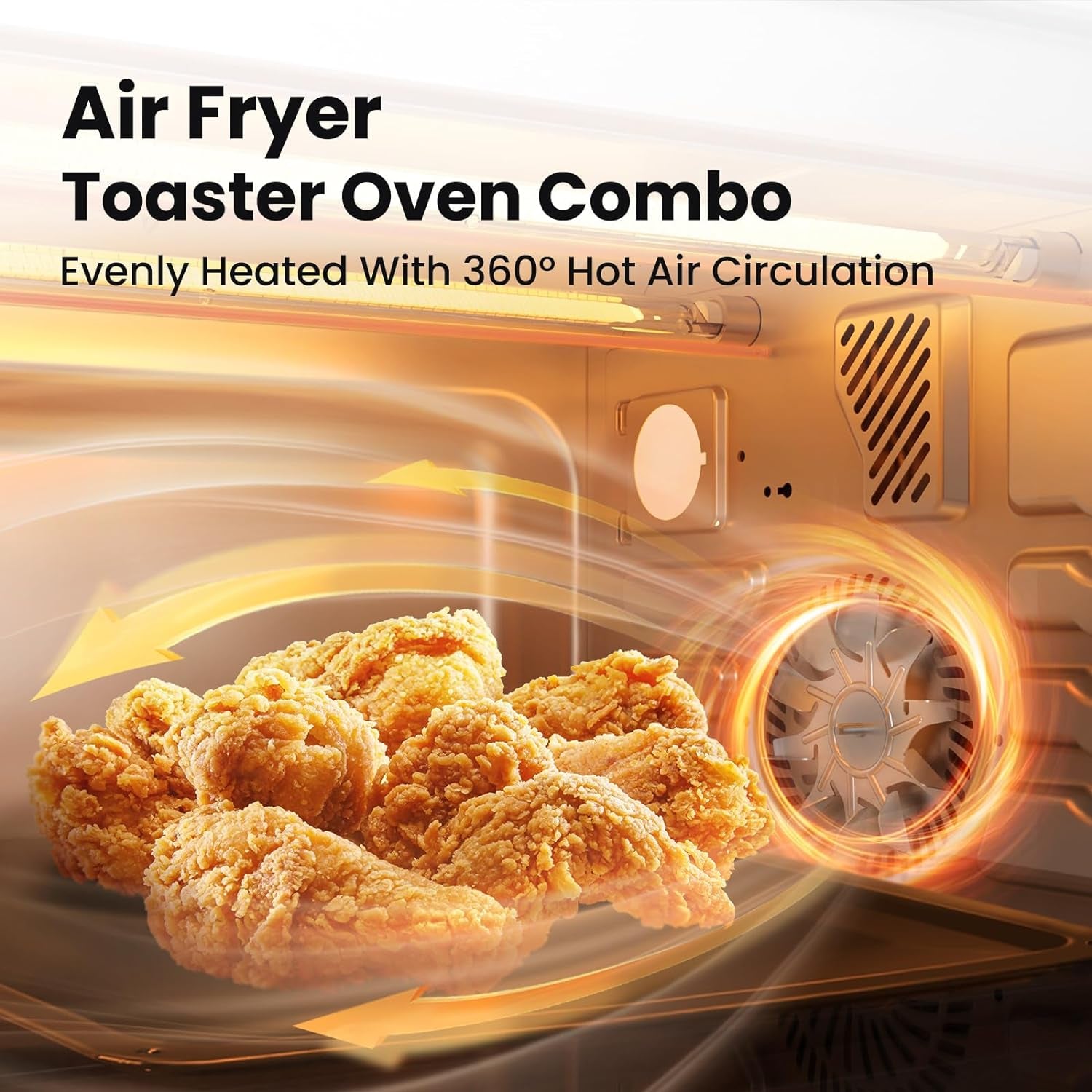 COMFEE' Toaster Oven Air Fryer FLASHWAVE™ Ultra-Rapid Heat Technology, Convection Toaster Oven Countertop with Bake Broil Roast, 6 Slices Fits 12’’ Pizza 24QT, 4 Accessories 1750W Stainless Steel