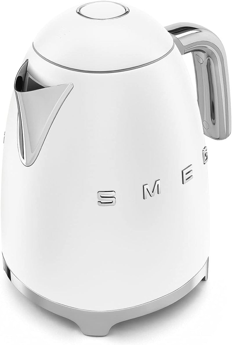 SMEG 50'S Retro Style Electric Water Kettle with Automatic Shutoff, Removable Base, and Water Indicator, KLF03WHUS, White