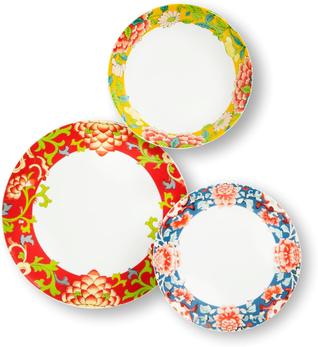 Excelsa Oriental Spring Servizio Piatti 12 Pezzi, Porcellana, Set 4 Persone, Multicolore