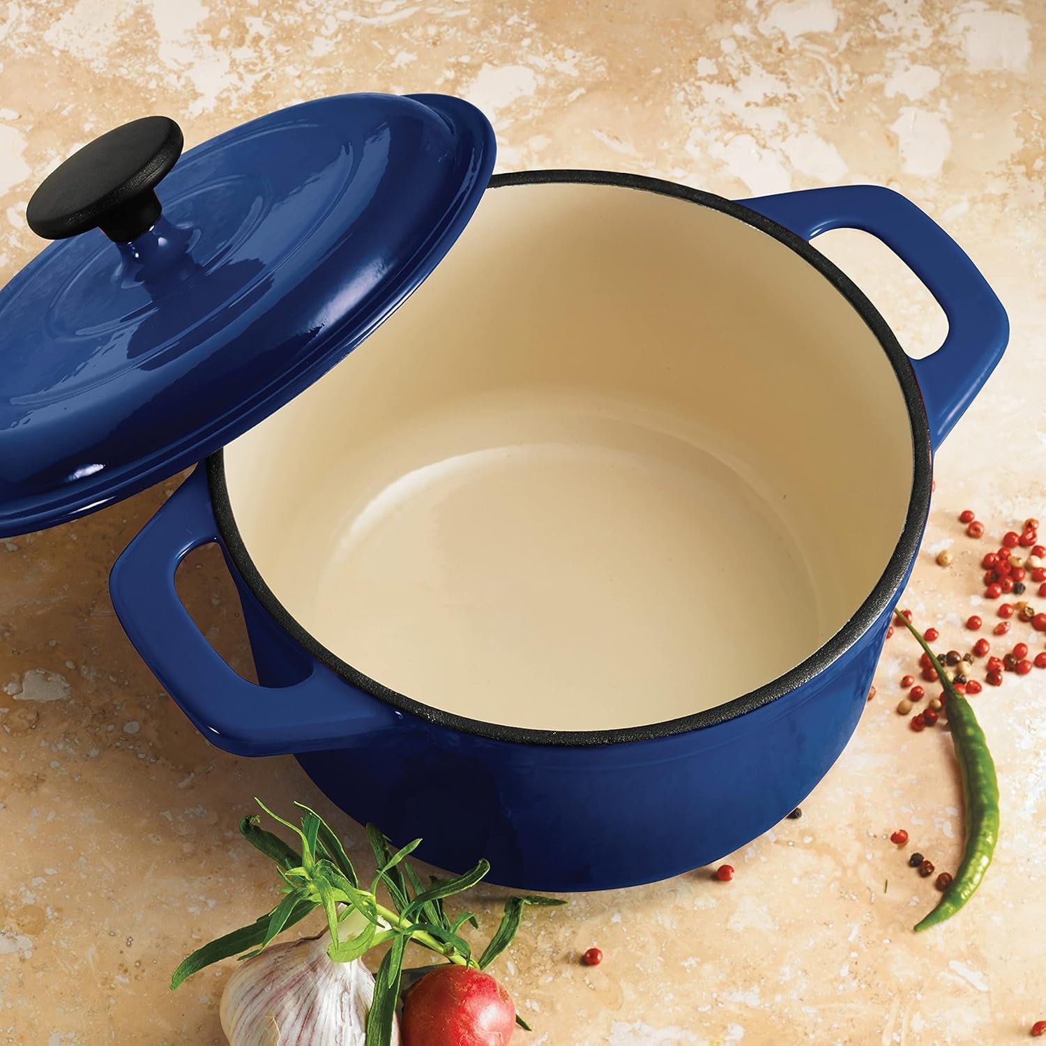 Tramontina Enameled Cast-Iron Dutch Oven 3.5 Qt (Blue), 80131/636DS