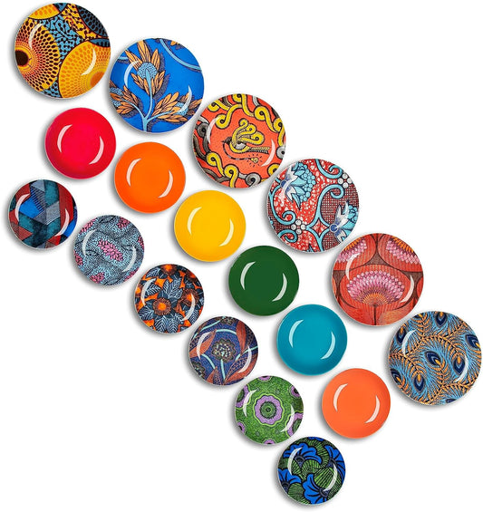 Excelsa Ghana Servizio Piatti 18 Pezzi, Porcellana E Stoneware, Decoro Multicolore, 6 Persone