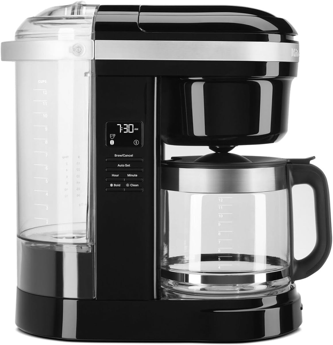 Kitchenaid KCM1208OB Drip Spiral Showerhead Coffee Maker, 12 Cup, 7.17"D X 13.4"W X 14.34"H, Onyx Black