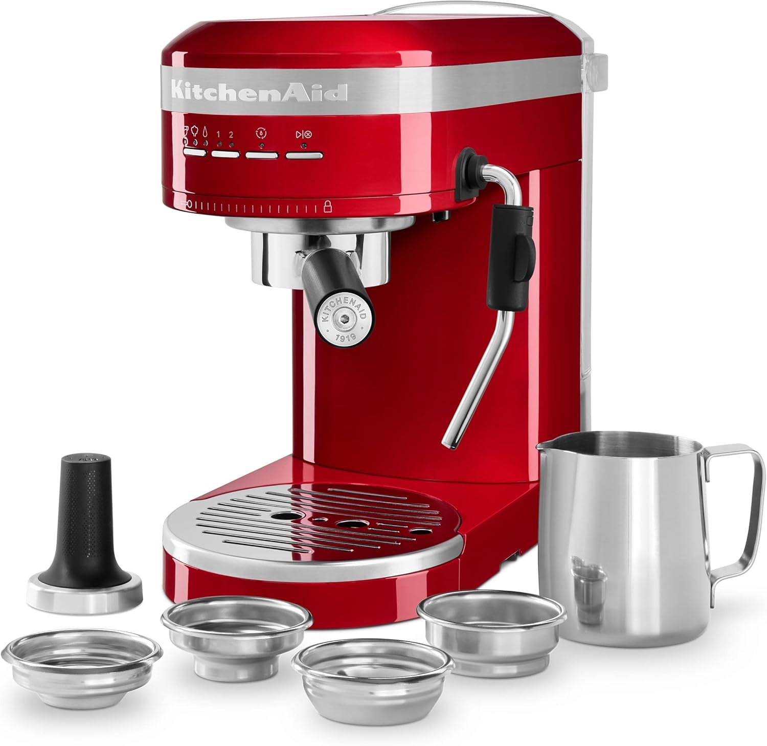 Kitchenaid Metal Semi-Automatic Espresso Machine - KES6503, Empire Red, 1.4 Liters