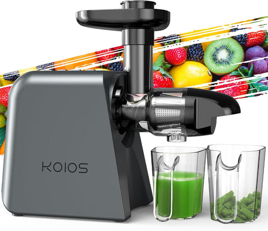 KOIOS Cold Press Juicer Machine with 2 Speed Modes & Reverse Function