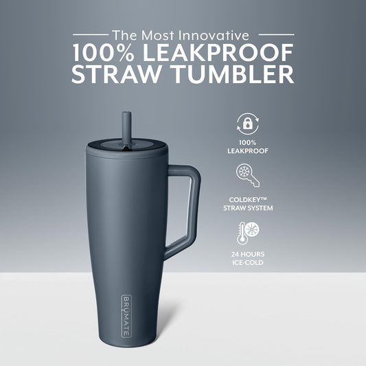 Brümate Era 40 Oz Tumbler with Handle and Straw | 100% Leakproof Insulated Tumbler with Lid and Straw | Made of Stainless Steel | Cup Holder Friendly Base | 40Oz (Nightfall Blue)